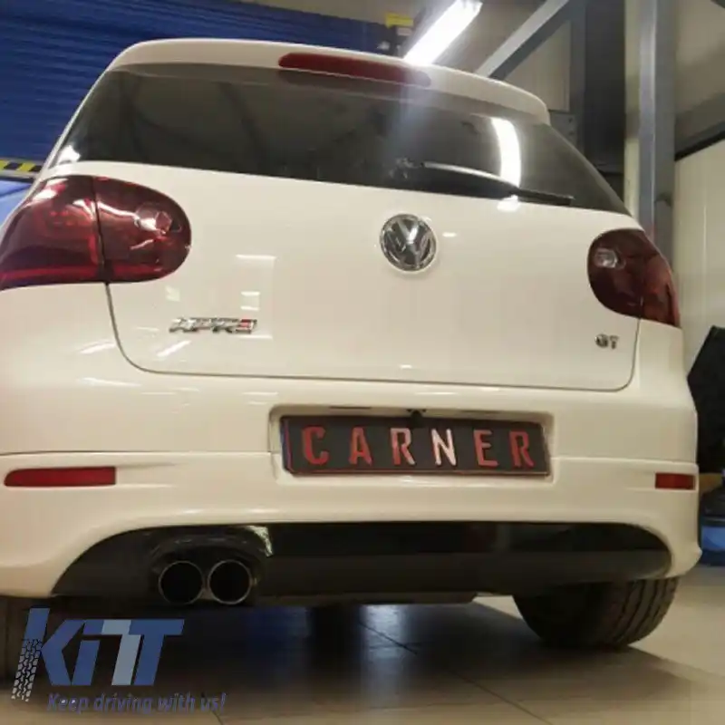Bara Spate potrivită pentru VW Golf V (5) 03-08 Look R32 cu Ieşiri Stânga Lucioasă Neagră din Plastic ABS 1buc-image-6313586