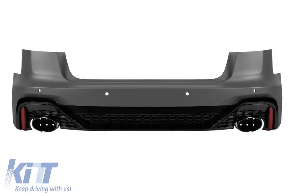 Bara spate RS6 2021 potrivită pentru Audi A6 sedan 2015-2018 cu ieșiri de evacuare negre
