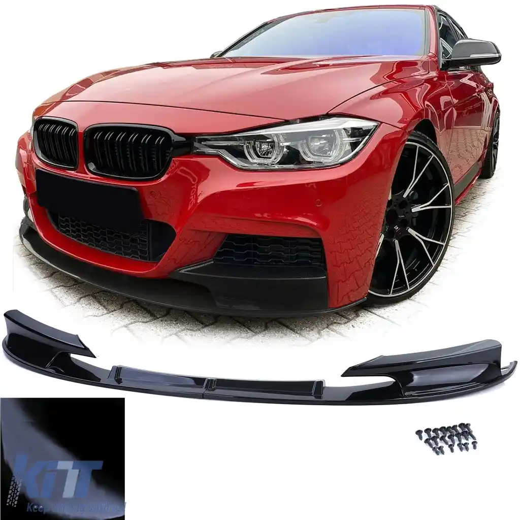 image-73-Bara spoiler frontal lip neagră lucioasă, potrivită pentru BMW Seria 3 F30 F31 2015-2019