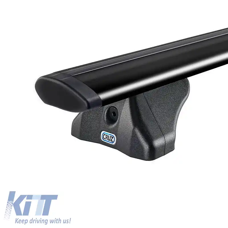 Bare de acoperiș din aluminiu aerodinamice CRUZ 925-711 Airo FIX întunecate 108cm negre 2 bucăți-image-6303709