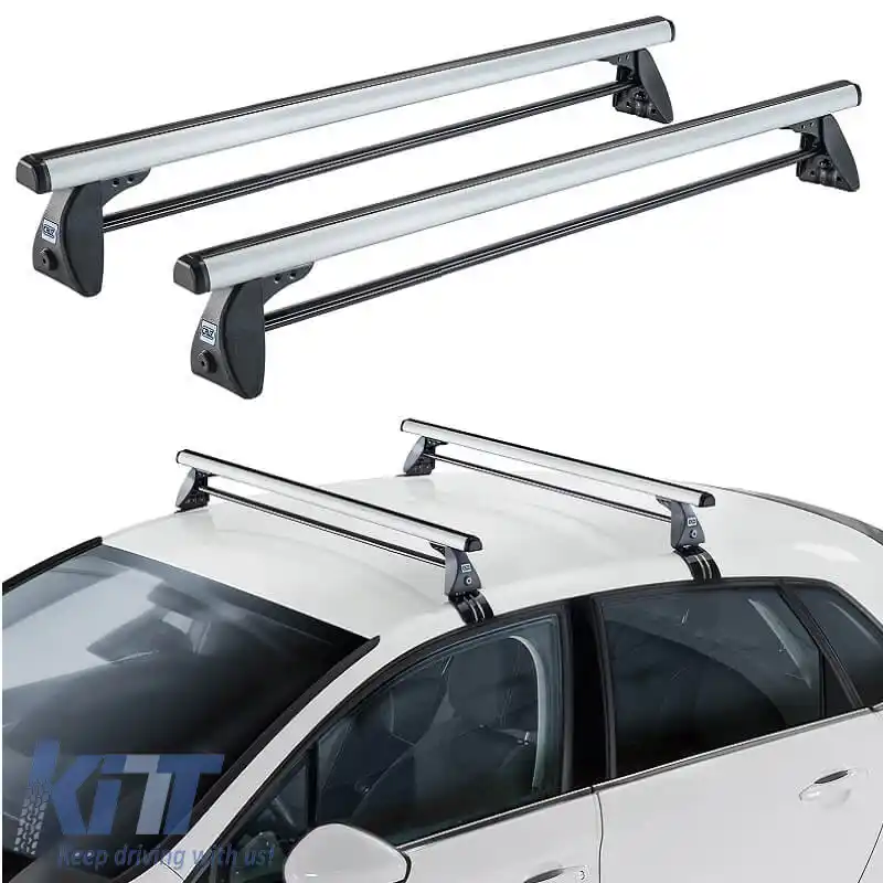 Bare de acoperiș din aluminiu CRUZ 924-014 Optima Alu T-118cm Argintii 2 bucăți