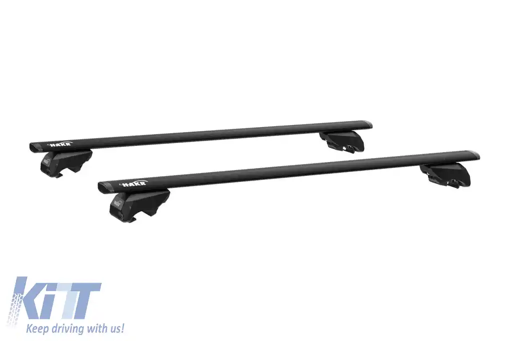 Bare transversale aerodinamice negre Hakr AERO serie Wing potrivite pentru mașini cu bare longitudinale încorporate 1270x74x29mm