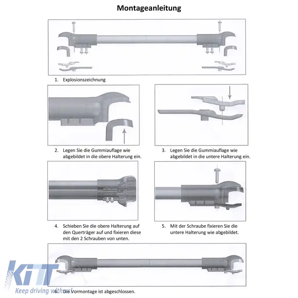 Bare transversale din aluminiu pentru suportul de acoperiș negru, potrivite pentru VW Bus Transporter T5 T6 2003-2024-image-6327204