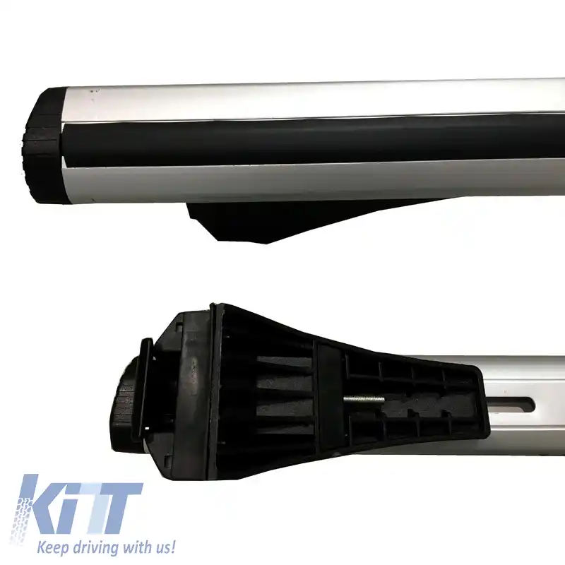 Barele de acoperiș ''AERO'' Aerodinamice din Aluminiu cu Lacăte Sistem de Railing 123cm 2 Piese-image-6301910