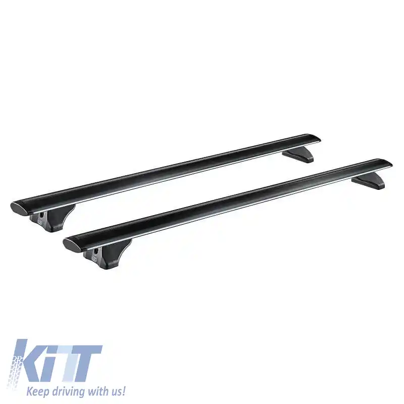 Barele de acoperiș din aluminiu aerodinamice CRUZ 925-713 Airo FIX Întunecat 118cm Negru 2 Piese-image-6325624