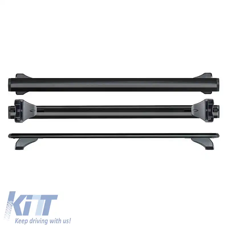 Barele de acoperiș din aluminiu aerodinamice CRUZ 925-713 Airo FIX Întunecat 118cm Negru 2 Piese-image-6325626