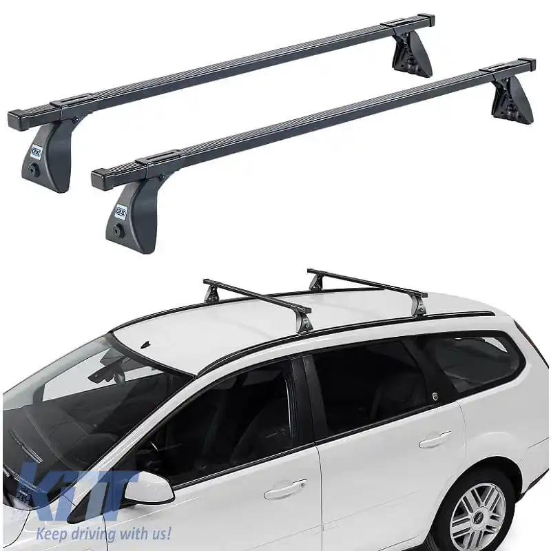 Barele de acoperiș din oțel CRUZ 921-101 Optima OS-115cm Negru 2 Piese