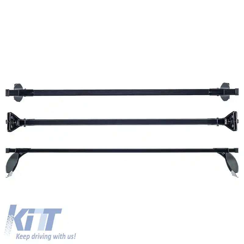 Barele de acoperiș din oțel CRUZ 921-102 Optima OS-125cm Negru 2 Piese-image-6303559