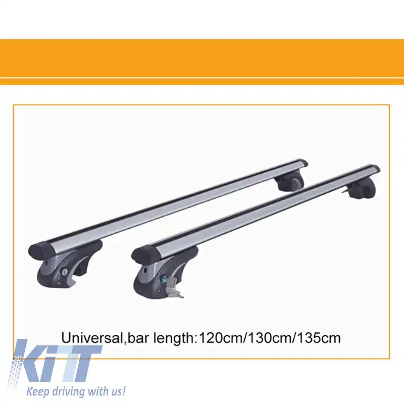 Barele de acoperiș Rackit din aluminiu universale 120cm set sistem de balustradă cu kit de fixare argintiu 2 bucăți-image-6304705
