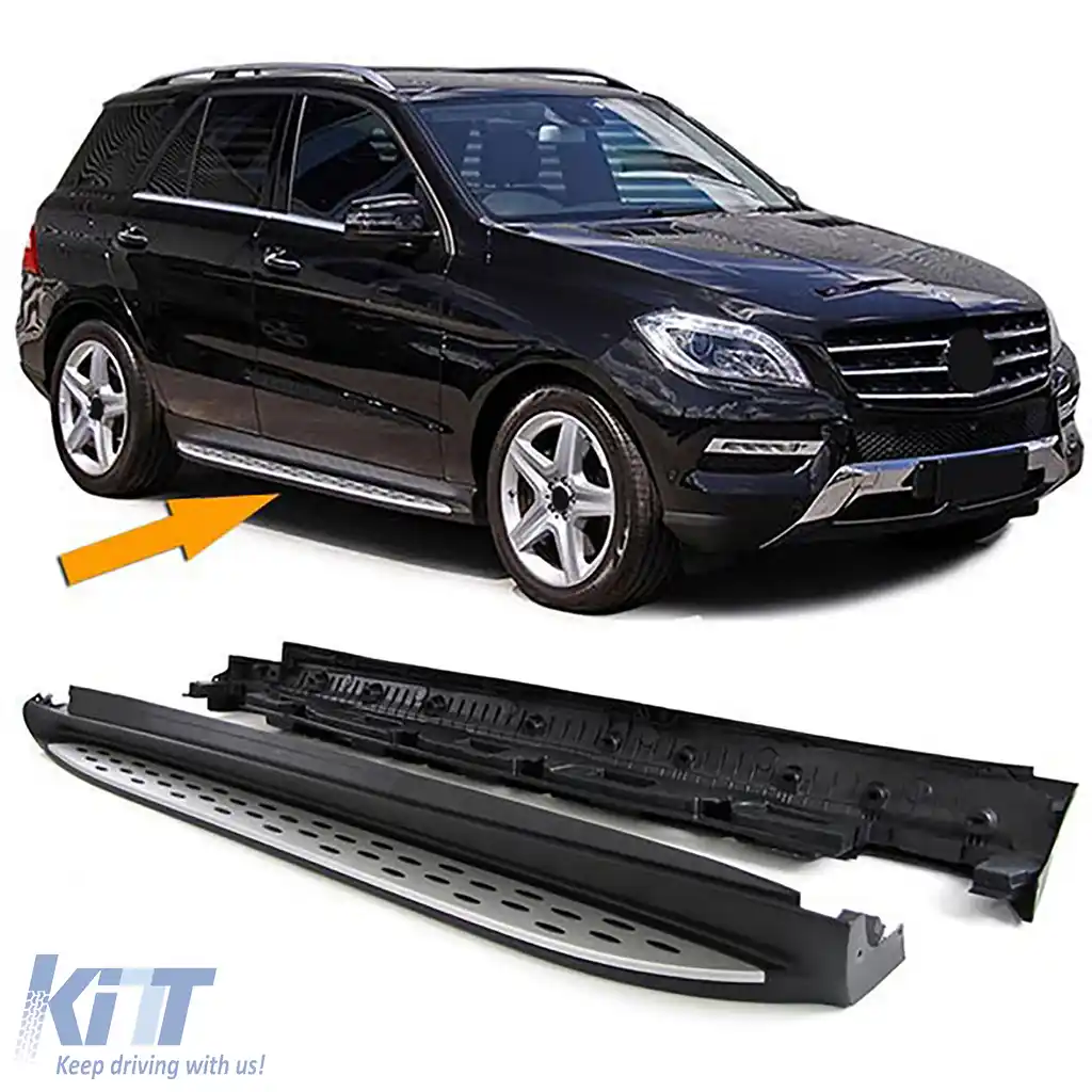 Barele laterale din aluminiu pentru protecție OE cu ABE, potrivite pentru Mercedes ML W166 din 11