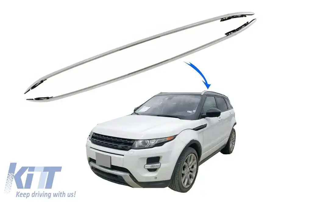 Bari Decorative Longitudinale Portbagaj compatibil cu Land Range Rover Evoque L538 (2011-2018) Aluminiu Lucios