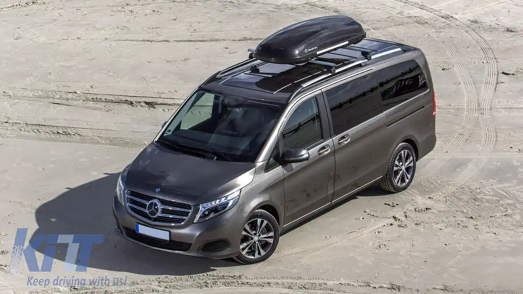 Bari Decorative Longitudinale Portbagaj compatibil cu Mercedes V-Class W447 (2014-up) Ampatament Lung (LWB)-image-6069530