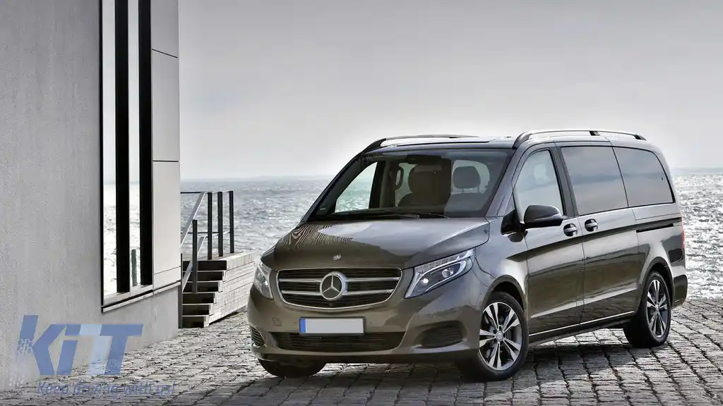 Bari Decorative Longitudinale Portbagaj compatibil cu Mercedes V-Class W447 (2014-up) Ampatament Lung (LWB)-image-6069531