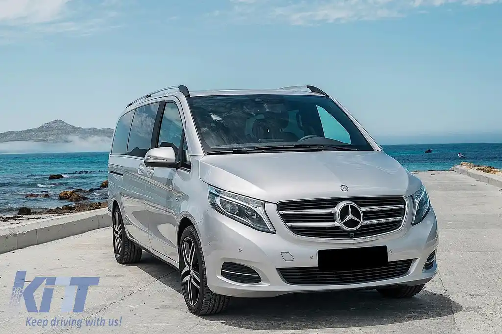 Bari Decorative Longitudinale Portbagaj compatibil cu Mercedes V-Class W447 (2014-up) Ampatament Scurt (SWB)-image-6069471