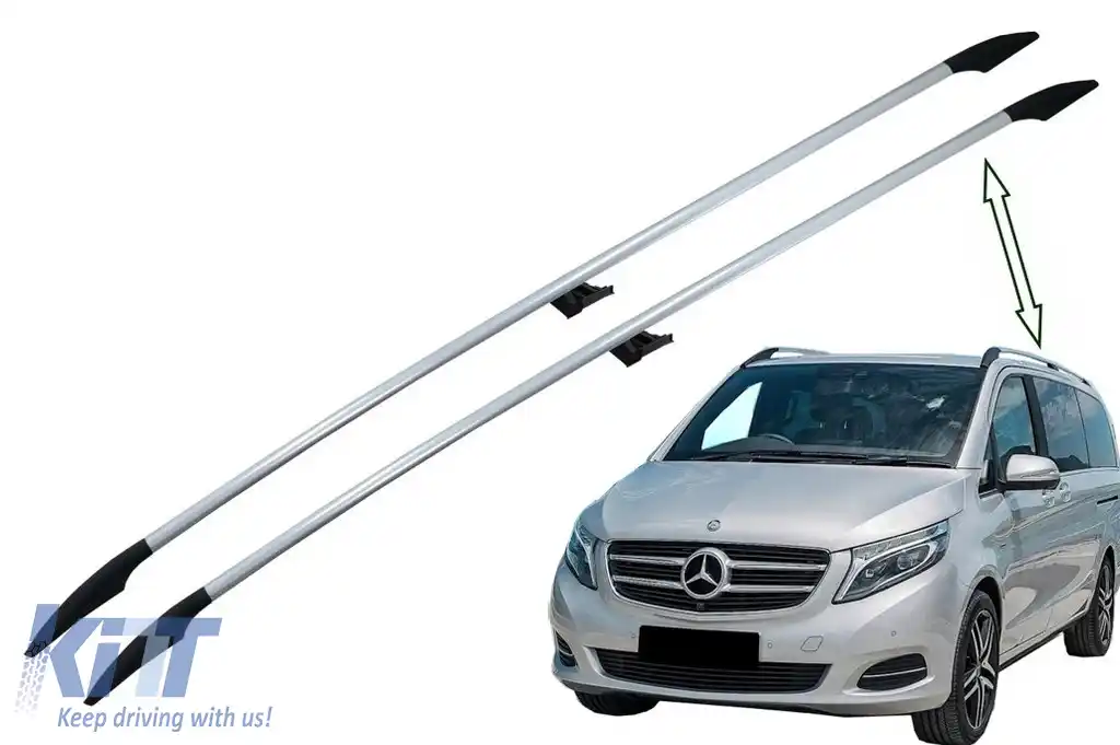 Bari Decorative Longitudinale Portbagaj compatibil cu Mercedes V-Class W447 (2014-up) Ampatament Scurt (SWB)-image-6069586