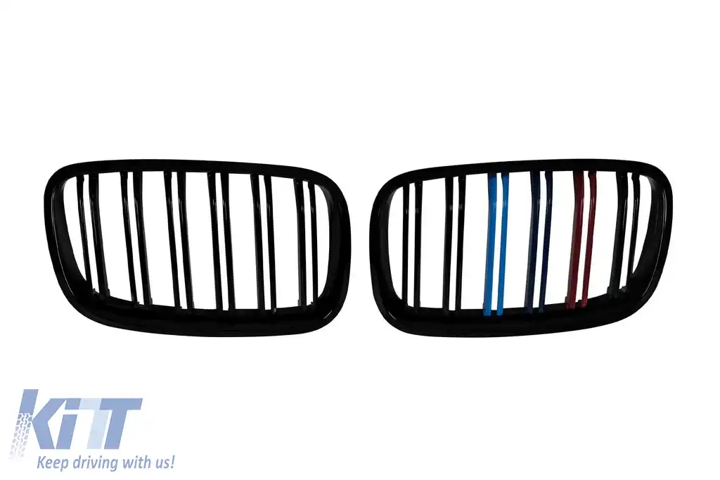 Baterii cu nervuri duble lacuite în negru cu decorare M potrivite pentru BMW X5 E70 2007-2013, X6 E71 2008-2011