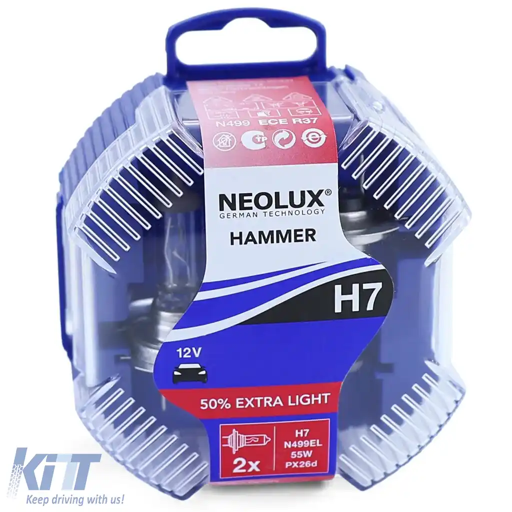 Becuri auto H7 55W 12V Extra Light +50% NEOLUX de la Osram 2 bucăți-image-6197807