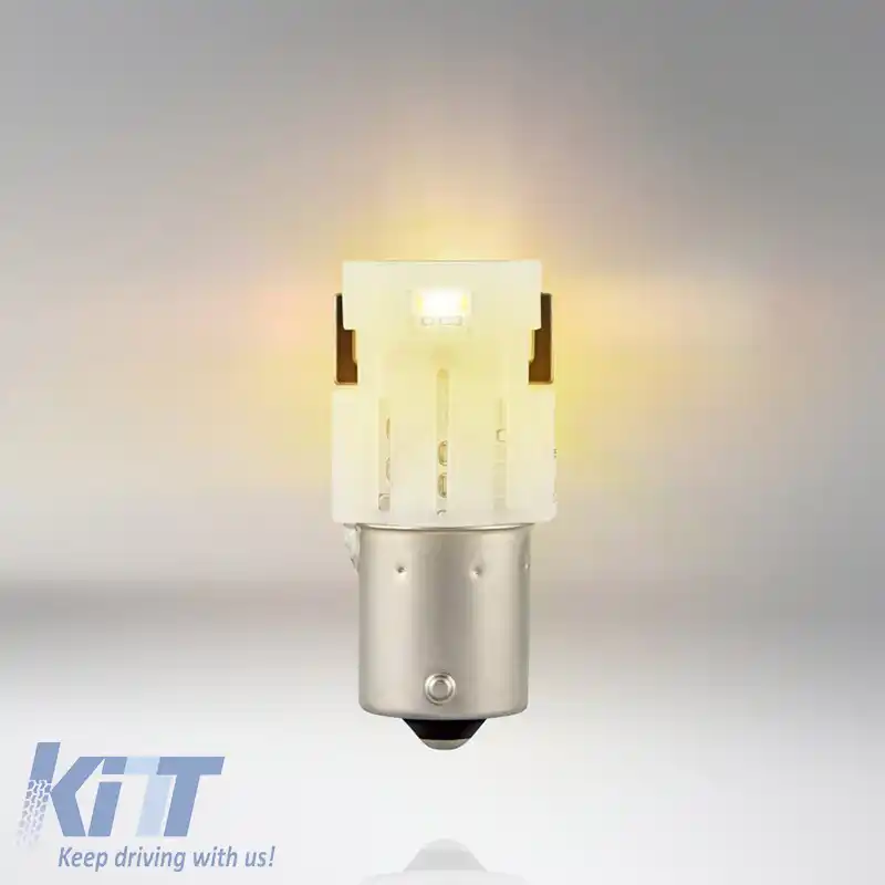 Becuri de semnalizare LED P21W BA15S portocalii 12volți 1.3 wați Osram 7506DYP-02B 2buc-image-6296357