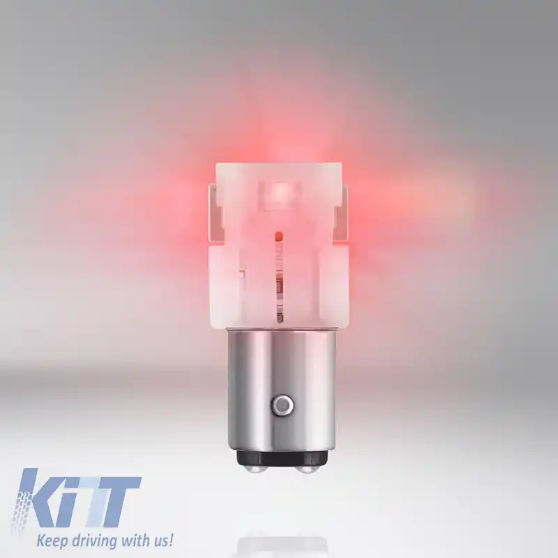 Becuri LED P21/5W BAY15D Duble 12volți 1.7 wați Roșu Osram 7528DRP-02B 2buc-image-6296434