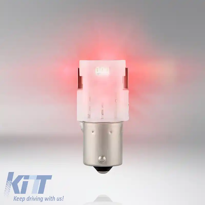 Becuri LED P21W BA15S Singur Roșu 12volți 1.4 wați Osram 7506DRP-02B 2buc-image-6296400