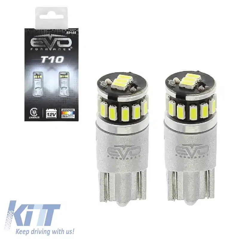 Becuri LED T10 12volți 5 SMD LED Canbus culoare albă RaceSport EV93144 2buc.