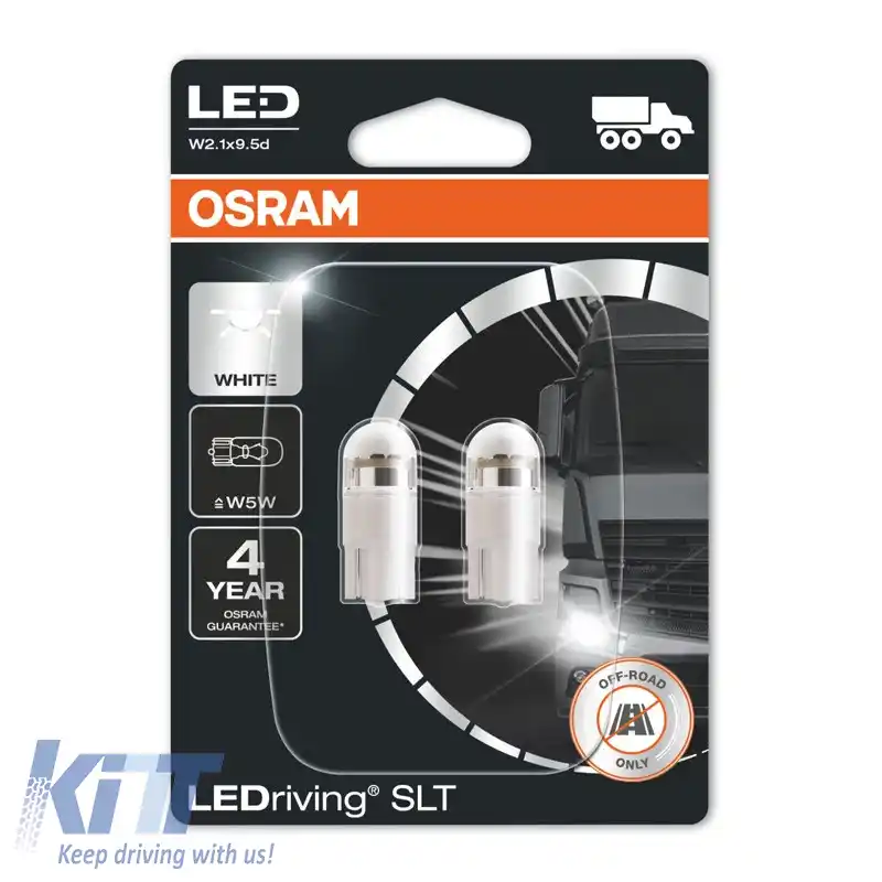 Becuri LED T10 W5W 24Volți 1Watt Alb 6000k Osram 2845DWP-02B 2buc-image-6312890