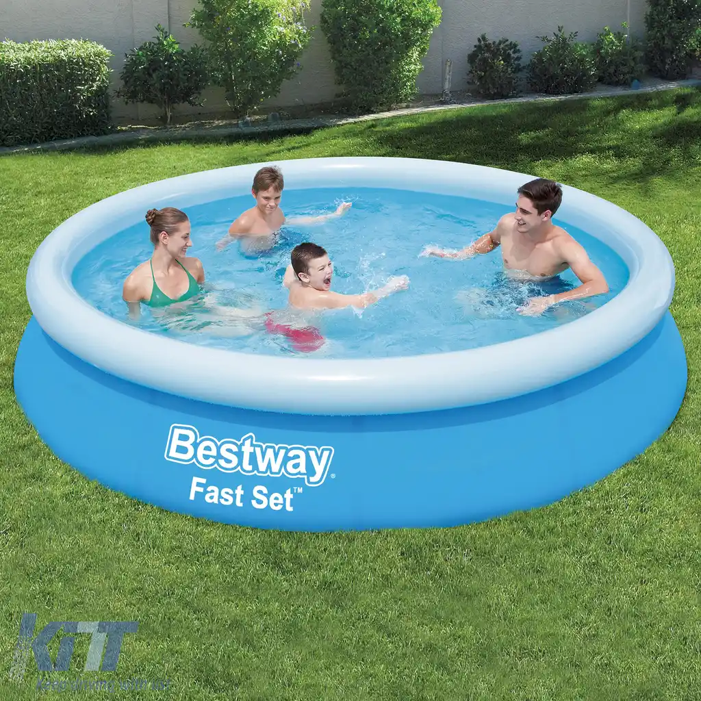BESTWAY 366x76cm Piscină Rotundă Fast Set cu Pompa de Filtru completă-image-6196645