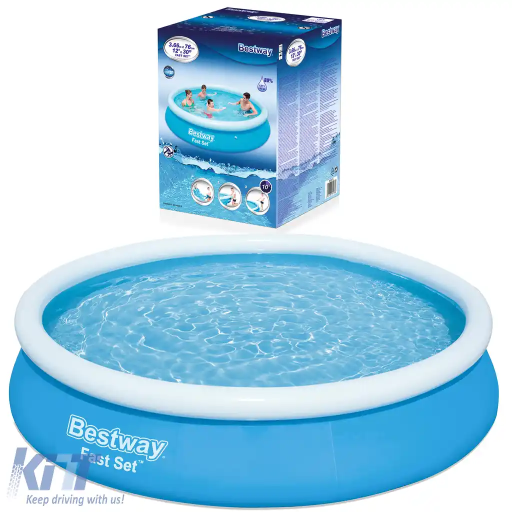 BESTWAY 366x76cm Piscină Rotundă Fast Set cu Pompa de Filtru completă-image-6196646
