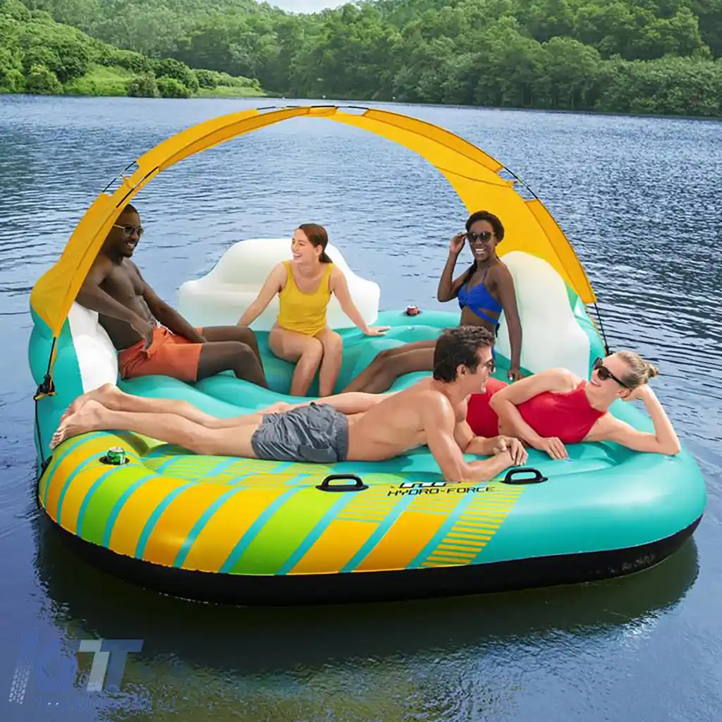 Bestway insulă gonflabilă Sunny Lounge pentru 5 persoane cu copertină 291x265x83cm-image-6192413
