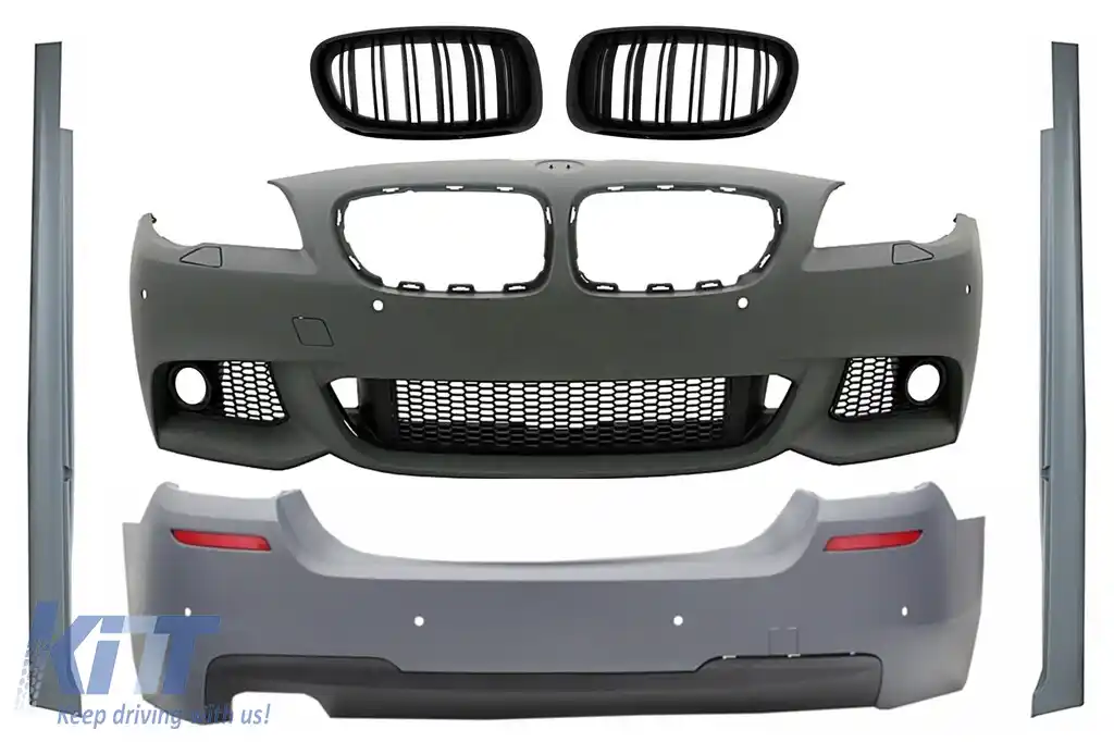 image-41-Body Kit compatibil cu BMW Seria 5 F10 (2011-2013) cu Grile Centrale si Praguri Laterale M-Technik Design
