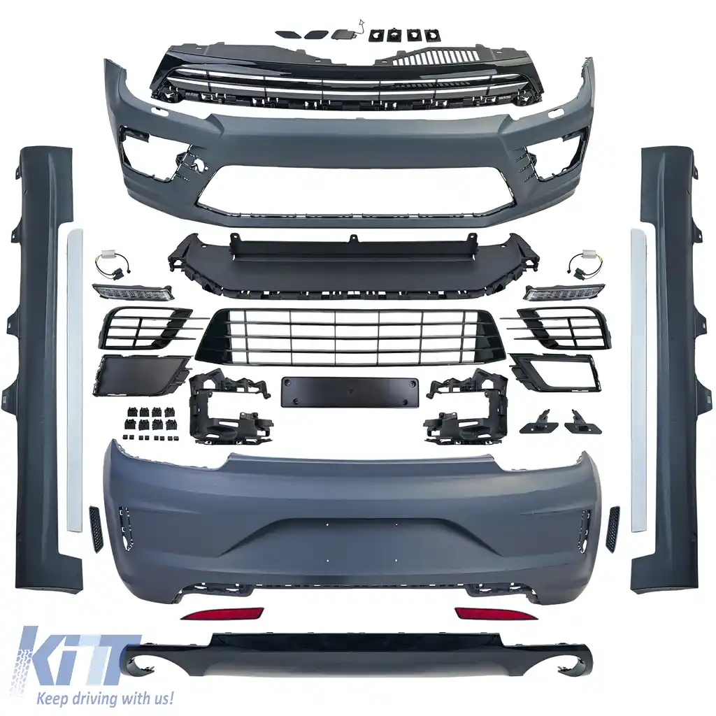Bodykit R-look bara, fuste laterale, grilă, DRL, potrivit pentru VW Scirocco III Facelift 14-17-image-6209012