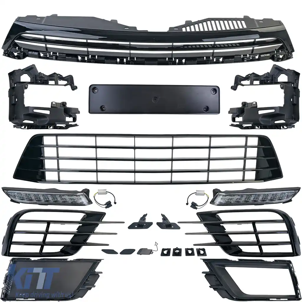 Bodykit R-look bara, fuste laterale, grilă, DRL, potrivit pentru VW Scirocco III Facelift 14-17-image-6209017