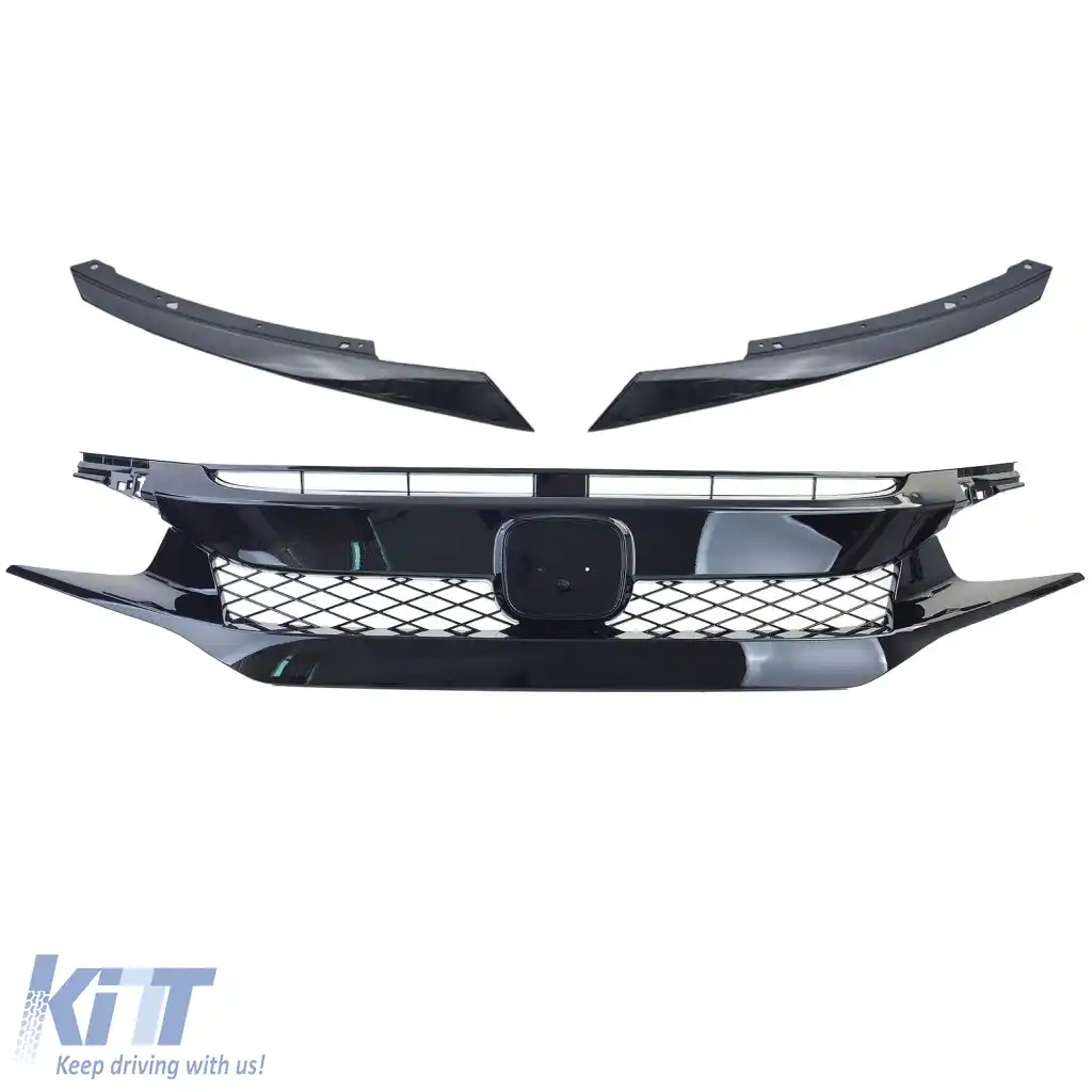 Bodykit TR bare frontale, praguri laterale, grilă potrivite pentru Honda Civic FC 16-20 sedan-image-6268365