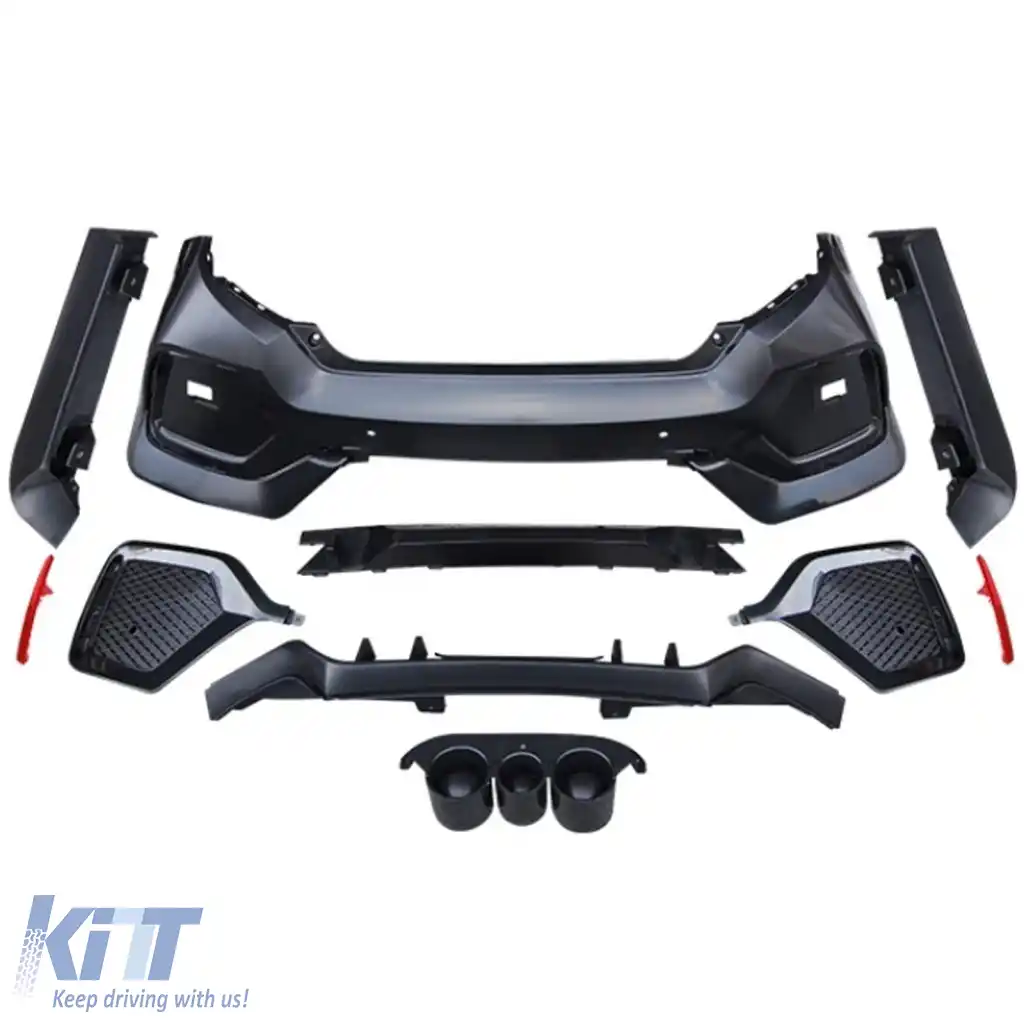 Bodykit TR bare frontale, praguri laterale, grilă potrivite pentru Honda Civic FC 16-20 sedan-image-6268366