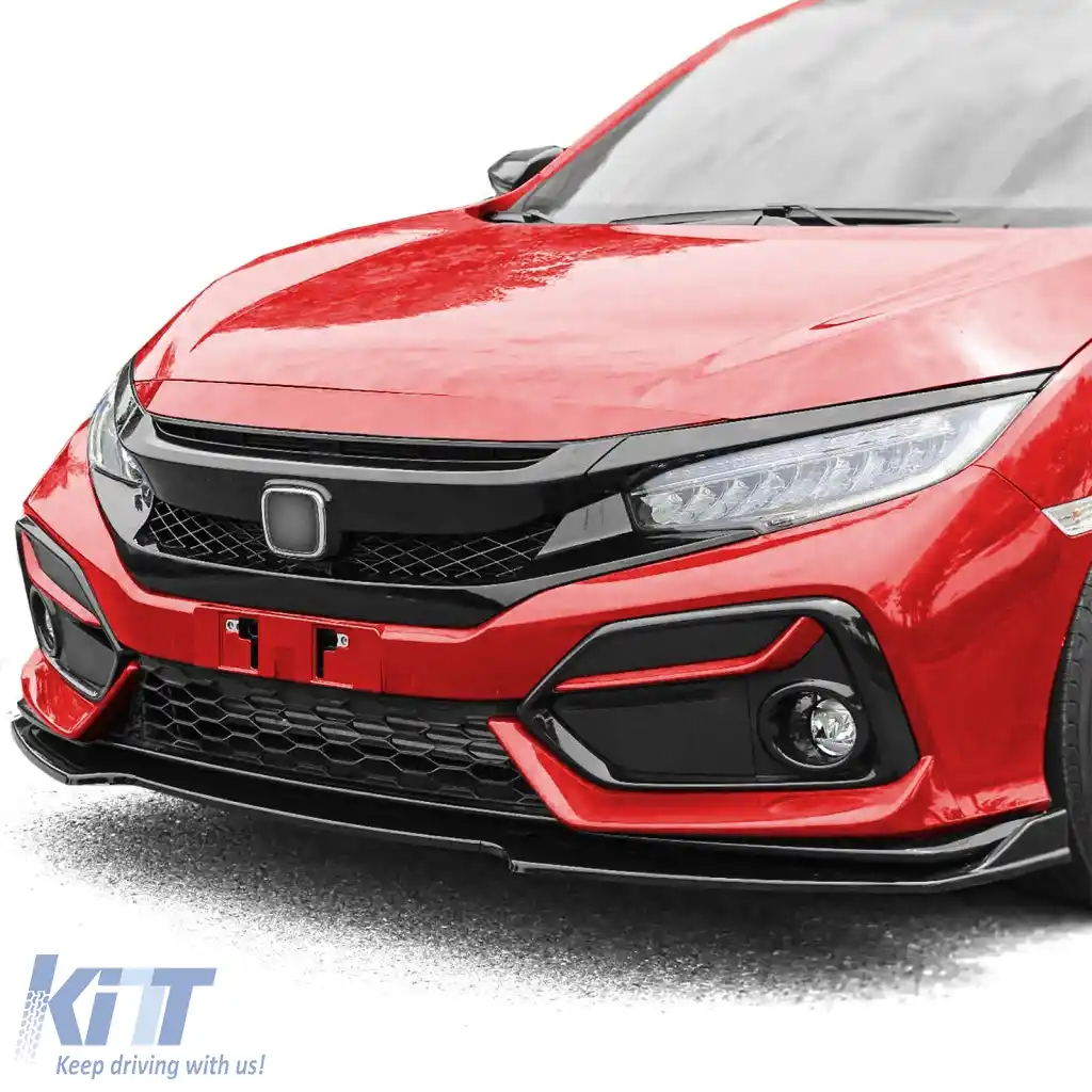 Bodykit TR bare frontale, praguri laterale, grilă potrivite pentru Honda Civic FC 16-20 sedan-image-6268368