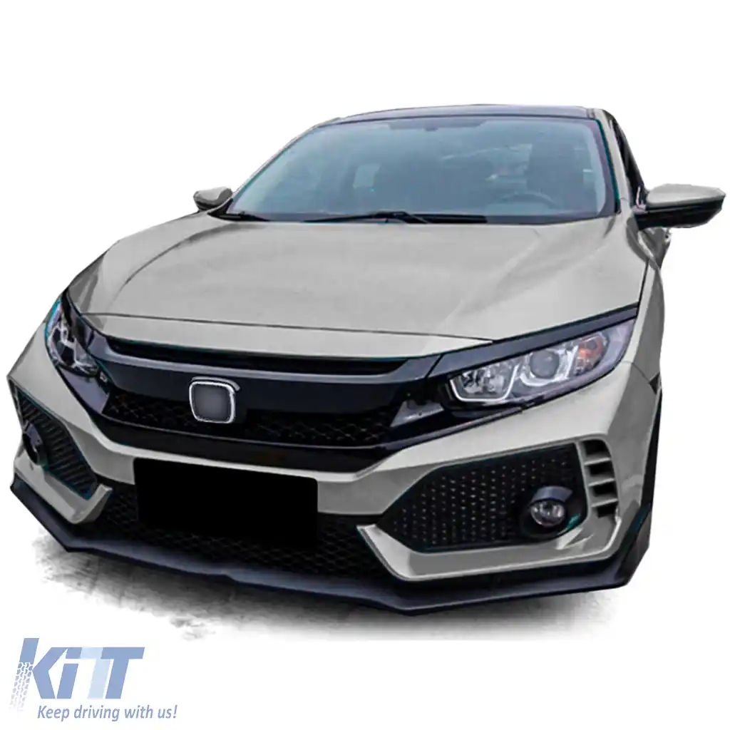 Bodykit TR bare frontale, praguri laterale, grilă potrivite pentru Honda Civic FC 16-20 sedan-image-6268369