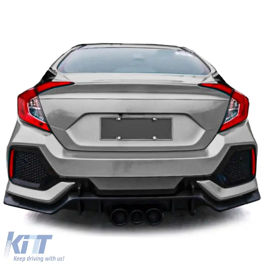 Bodykit TR bare frontale, praguri laterale, grilă potrivite pentru Honda Civic FC 16-20 sedan-image-6268370
