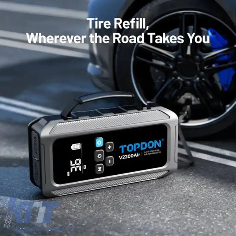 Booster auto, Powerbank, Compresor, Lumină Led 4 în 1 Topdon V2200AIR 12 Volți 2200A-image-6320240