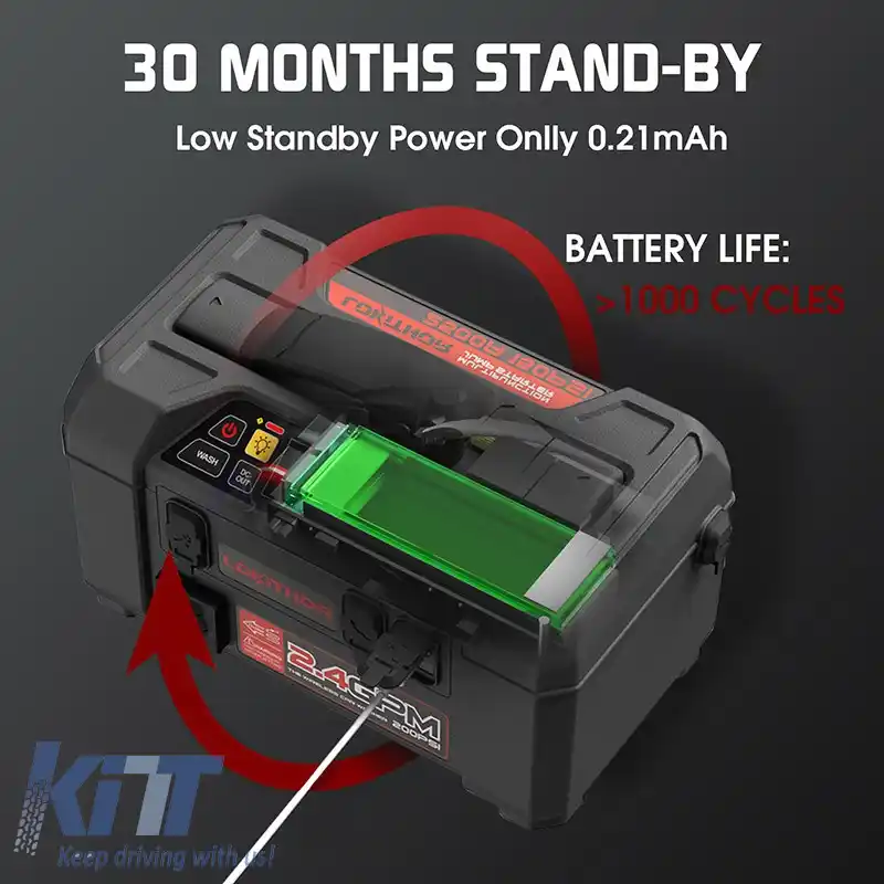 Booster auto, Powerbank, Spălător auto 1.5 MPA fără fir, Compresor 150PSI, Lumină LED 5 în 1 Lokithor AW401 12 Volt 2500A-image-6304752