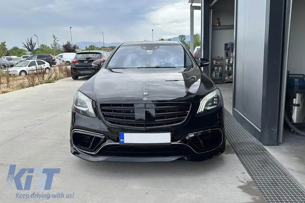 Brabus accesorii pentru bara frontală și spate A Design potrivită pentru Mercedes S-Class W222 2017-2020 cu ieșiri de evacuare-image-6148293