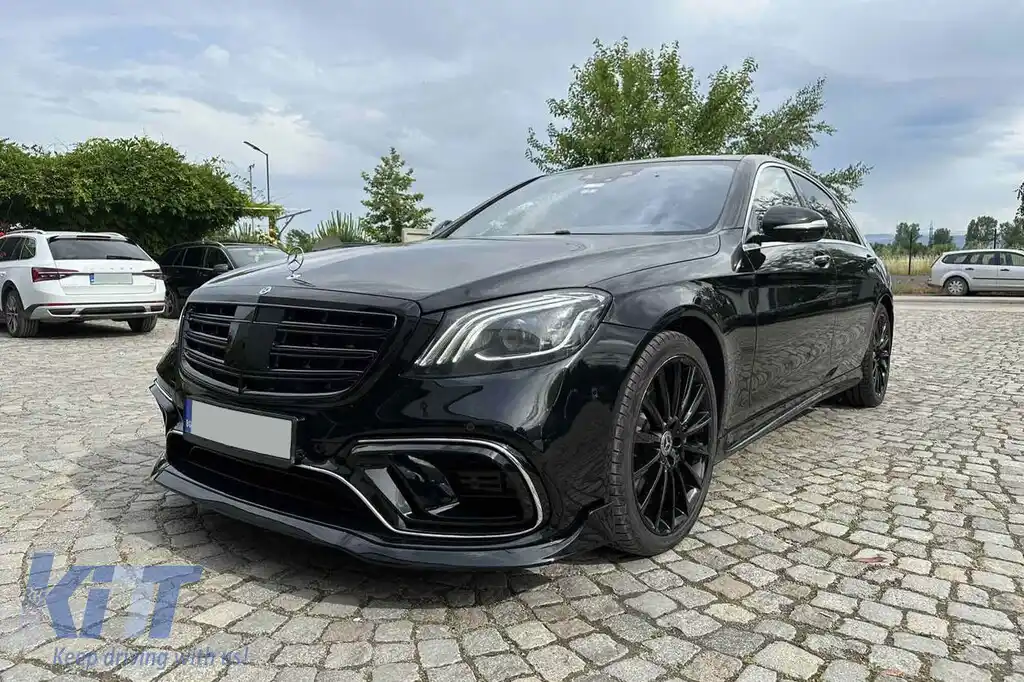 Brabus accesorii pentru bara frontală și spate A Design potrivită pentru Mercedes S-Class W222 2017-2020 cu ieșiri de evacuare-image-6148295