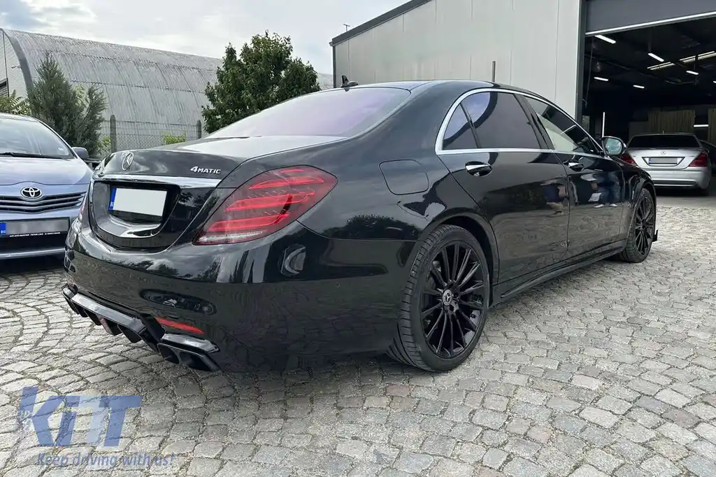 Brabus accesorii pentru bara frontală și spate A Design potrivită pentru Mercedes S-Class W222 2017-2020 cu ieșiri de evacuare-image-6148298