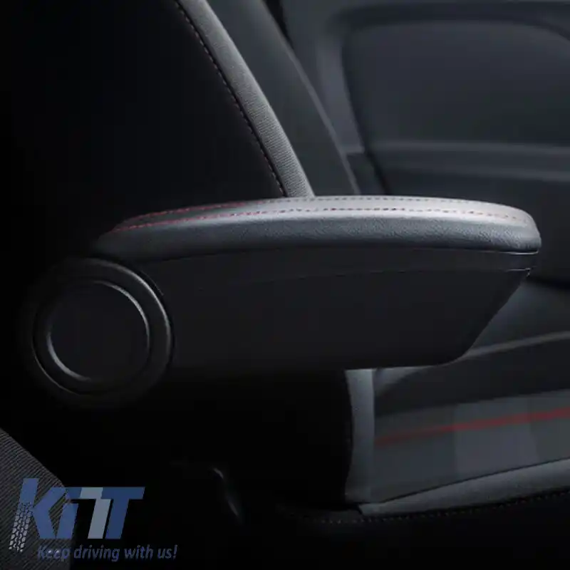 Brățară Armster OE1 TR Limited cu USB potrivită pentru Dacia Duster 2018+ fără suport original pentru cot, culoare neagră cu cusături roșii-image-6292928