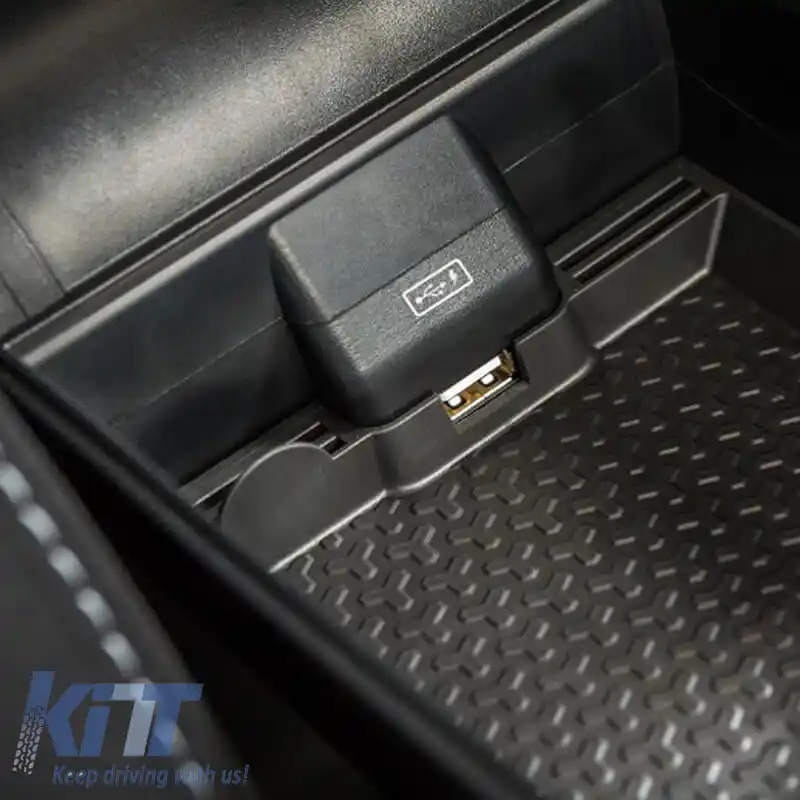 Brățară de cot Armster OE1 cu USB potrivită pentru Dacia Duster 2018-2019 cu suport de cot original de culoare neagră-image-6292923
