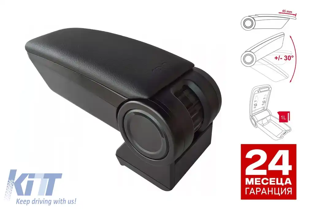 Bratara Rati model Armster 3 cu piele eco neagră potrivită pentru Opel Corsa E 2014-2019