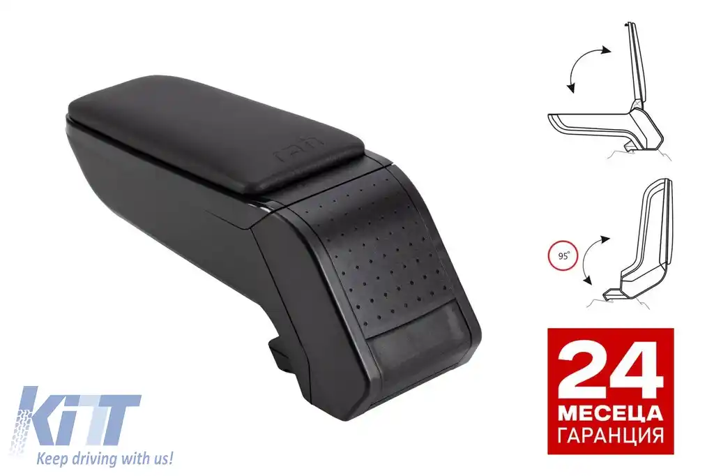 Bratara Rati model Armster S cu piele eco neagră potrivită pentru Citroen C1, Peugeot 108, Toyota Aygo după 2014