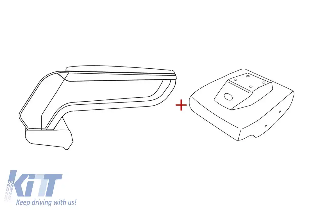 Bratara Rati model Armster S cu piele eco neagră, USB și AUX potrivită pentru Ford Focus după 2018