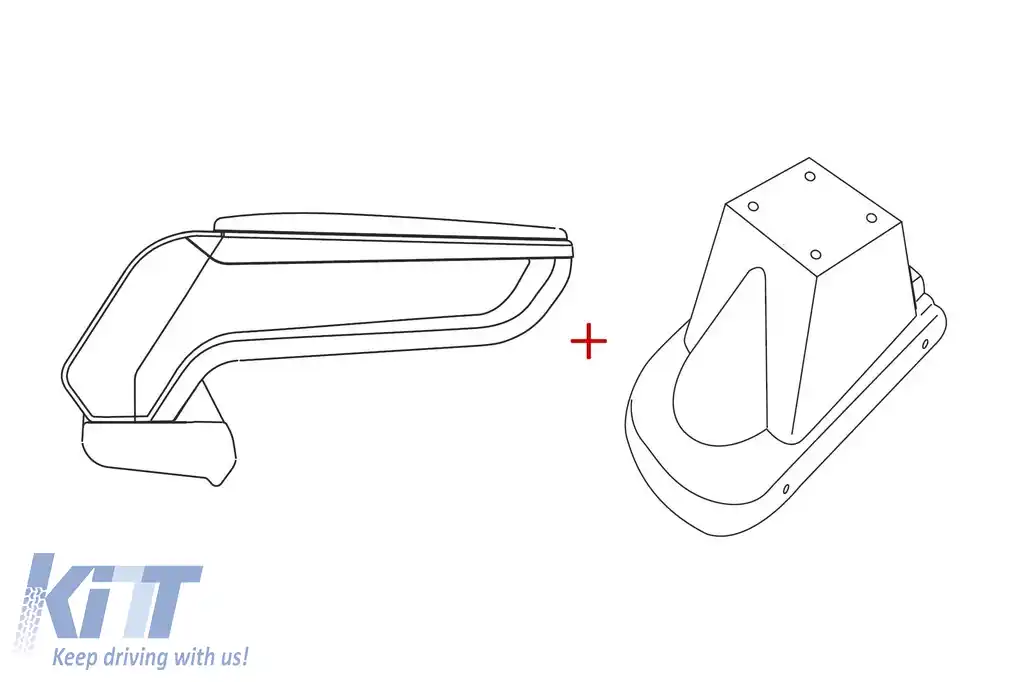 Brațul Rati model Armster S cu piele eco neagră potrivit pentru Renault Clio 2013-2019