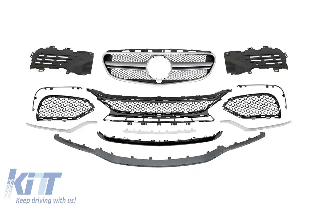 Bumper frontal A Design potrivit pentru Mercedes E-Class W212 sedan, S212 break 2014-2016 cu PDC, pentru adevăratul E63 A Design-image-6149933