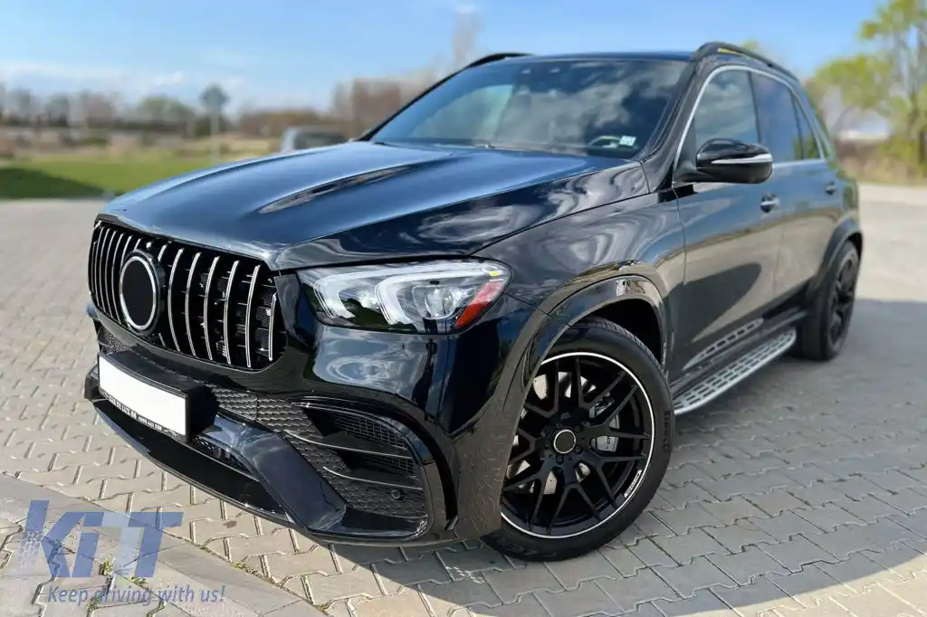 Bumper frontal A Design potrivit pentru Mercedes GLE SUV W167, GLE Coupe C167 2020-2023, după 2024 cu grilă cromată și garnituri cromate-image-6265805